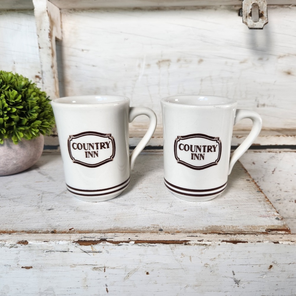 Vintage Buffalo China Country Inn Restaurant Ware Coffee Mug Set of 2 Hotel Ware